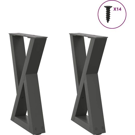 Couchtischbeine 2 Stk. Anthrazit 28x(42-43,3) cm Stahl