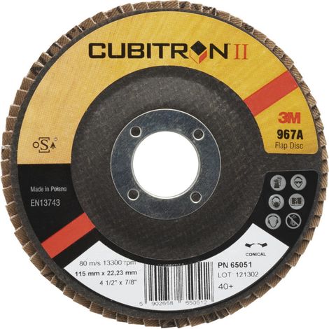 DISCO LAMINAS CUBITRON II INOXIDABLE 115mm G40 967A CONICO