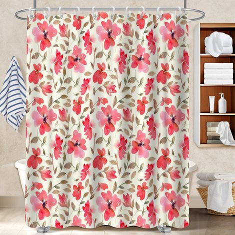 Ensemble rideau de douche polyester avec anneaux 180x180 stylé rideau séchage rapide pour une déco qui inspire (1/5)
