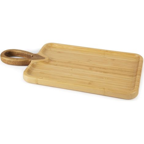 Excelsa Eco Living Tagliere/Vassoio Rettangolare, Bamboo e Acacia, Cm. 30 x 20