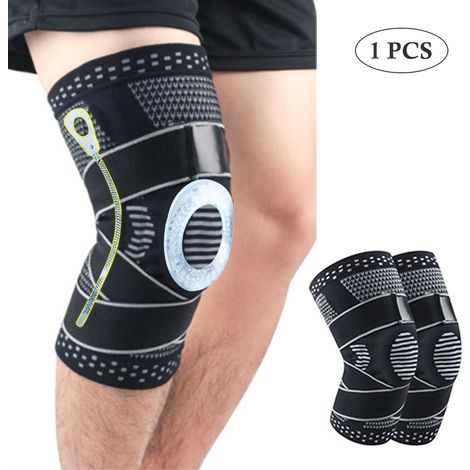 Genouillère Réglable Avec Ressorts - Support Articulaire En Nylon Et Spandex - Pour Sport Fitness Course Cyclisme - 1 Pièce (1/5)