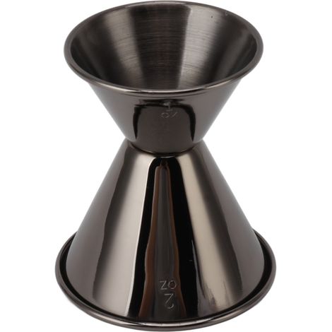 Doseur double professionnel en acier inoxydable 304, plaqué noir, idéal pour restaurants, bars et particuliers. (1/5)