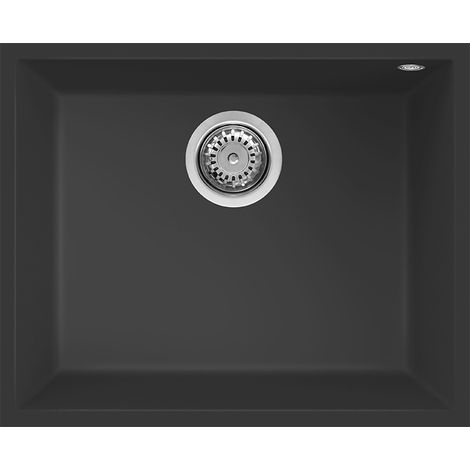 Lavello Elleci Incasso 1 vasca 54x44 Quadra 105 Sottotop Granitek Nero LGQ10540BSO (1/5)