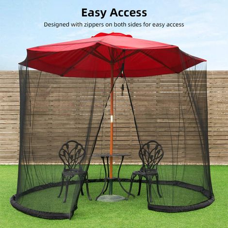 Moustiquaire pour parasol de Patio extérieur, pour porche, filet pour conduite d'eau, parapluies de 7 à 11 pieds, adaptés à 7 à 9 personnes (1/5)