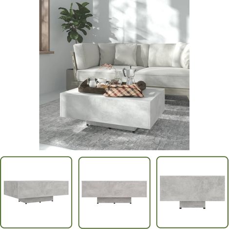 The Living Store Couchtisch Betongrau 85x55x31 cm Holzwerkstoff - Couchtisch - Wohnzimmertisch - Holzt Tisch - Beton Grau - Moderner Couchtisch (1/5)