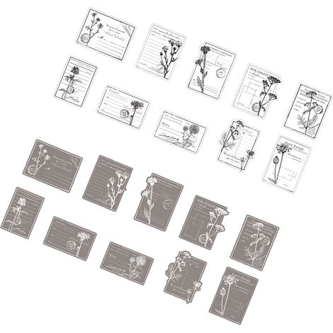 20 autocollants décoratifs pour manuel, motif fleurs et plantes, noir et blanc, à faire soi-même, marguerite (1/5)