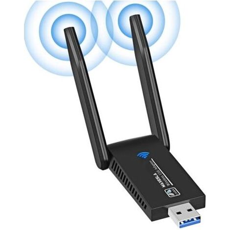 Clé WiFi AC1300 Mbps USB 3.0 double bande – Débit 867 Mbps 5 GHz – Antennes à gain élevé – Compatible Windows et Mac (1/5)