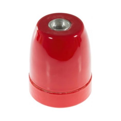 Douille E27 en Porcelaine Rouge - Déco Vintage