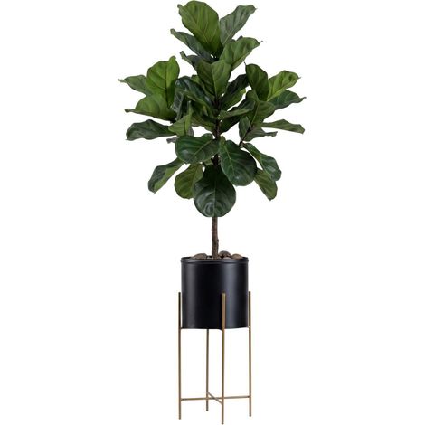 Blumenständer mit Deckel 55 cm gold schwarz (1/5)