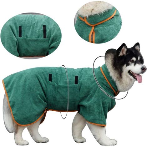 Quick-drying microfiber towel for medium and large dogs after bathing, swimming, or walking in the rain (1/3)