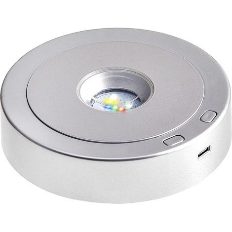 Drehbarer LED-Displayständer, farbenfroher, leuchtender Kristall-Displayständer, geeignet für kugelförmige Kristallglas-Kunstwerke, Dekoration für Feiertage und Partys