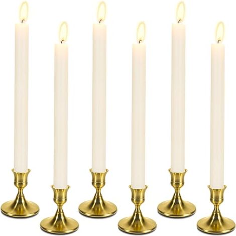 6-teiliges Set goldener Kerzenhalter aus Metall für Hochzeitstischdekorationen, konische Kerzenhalter