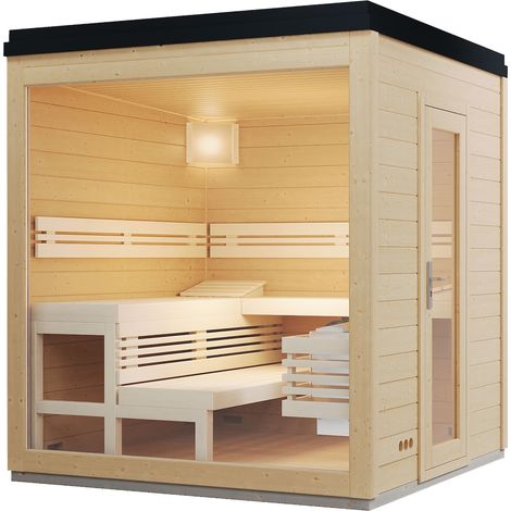 Infraworld Gartensauna CASA 1 Außensauna Massivholz Saunahaus 215,6 x 217,6 cm
