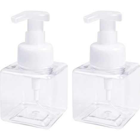 2 pièces Distributeurs de Savon moussant Flacon Pompe Vide moussant de 250 ML (8,5 oz) Pompe Bouteilles vides (1/5)