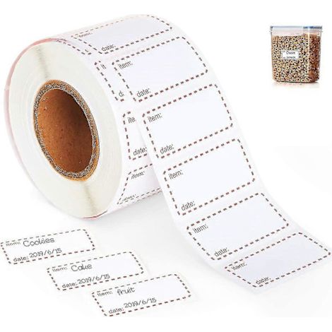 LYERCW - Lot de 1000 étiquettes adhésives amovibles et imperméables pour congélateur, 50 x 25 mm, blanches et rouges (1/5)