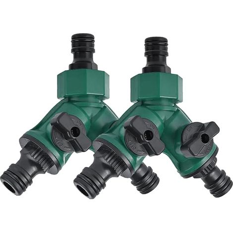 Distributore di irrigazione a 2 vie E-RFSEY 2 x 3/4" in plastica, distributore d'acqua a 2 vie per paesaggistica, giardinaggio, floricoltura, irrigazione (1/5)