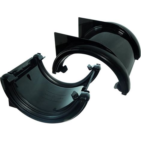 Lot de 5 équerres demi-rondes noires de 112 mm (1/2)
