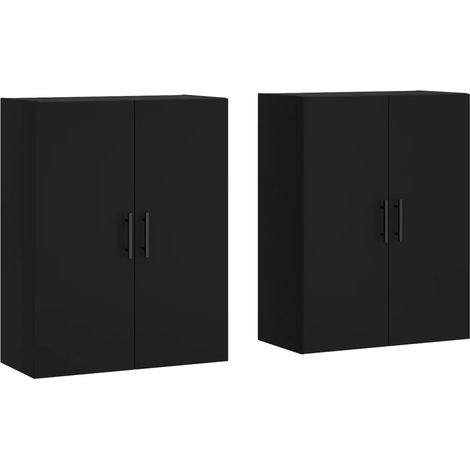 Armoires murales 2 pcs noir 69,5x34x90 (1/5)