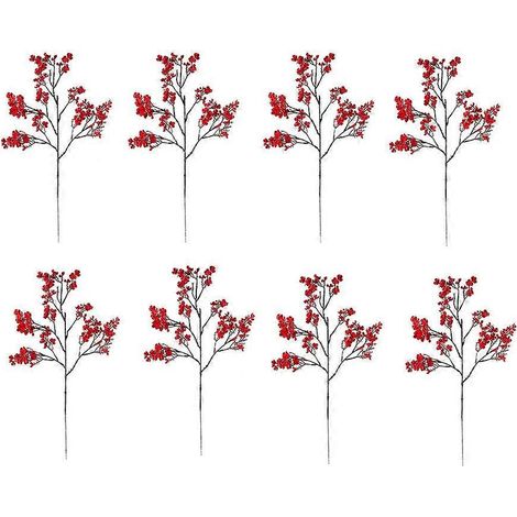 Fleurs artificielles rouges de Noël - Fleurs artificielles simulées (1/5)