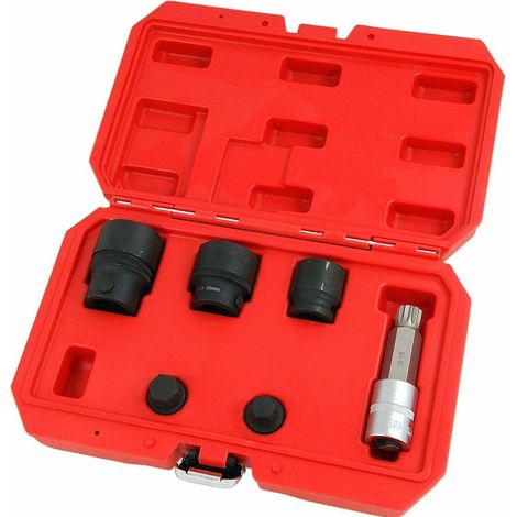 Kit de 6 douilles à chocs pour écrous de moyeu de roue et demi-arbre pour Volkswagen Audi – outil de démontage spécial pour écrous centraux (1/4)
