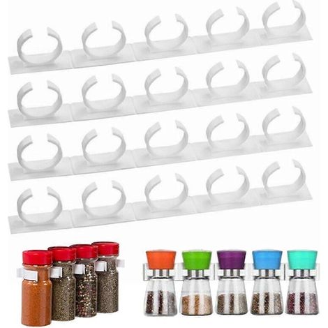 Spice Rack Seasoning Bottle Plastic Clip Cabinet Door Hooks Jar Spice Holder (1/4)