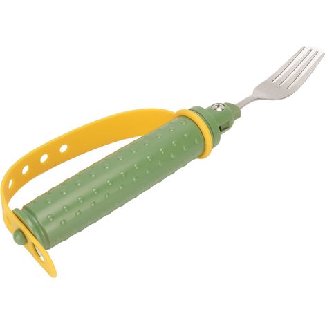 Fourchette ergonomique pour manger, aide à manger réglable en acier inoxydable anti-tremblements, adaptée aux personnes âgées souffrant de tremblements des mains. (1/5)
