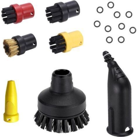 Brosses de nettoyage à vapeur,Accessoires pour Nettoyeurs Vapeur Compatible avec Karcher, Accessoires de nettoyage à vapeur,Brosses Rondes Set,pour Karcher SC1 SC2 CTK10 SC3 SC4 SC5 SC7 (1/5)