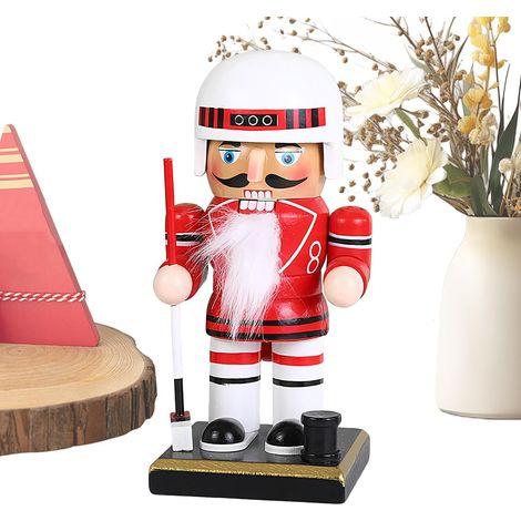 Décoration Casse-Noisette en Bois Figurine Bois Collection Centre De Table Casse-Noisette Football Baseball Soldat Figurines Bureau Classiques Pour Noël Et Fêtes Décoration Maison (1/5)