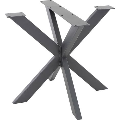 ML-Design Pata de Mesa Industrial Cruzadas 85x71x85 cm Antracita Diseño Araña Forma X Patines Metálicos para la Base de Encimera Acero con Recubrimiento Polvo Pies Soporte Auxiliar Decorativo de Hogar