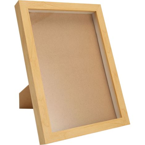 Cadre photo haut de gamme en quilling 3D creux, format A4, creux de 2 cm, cadre blanc, boîte de rangement pour coquillages et fleurs séchées, spécimen de papillon, couleur bois naturel. (1/5)