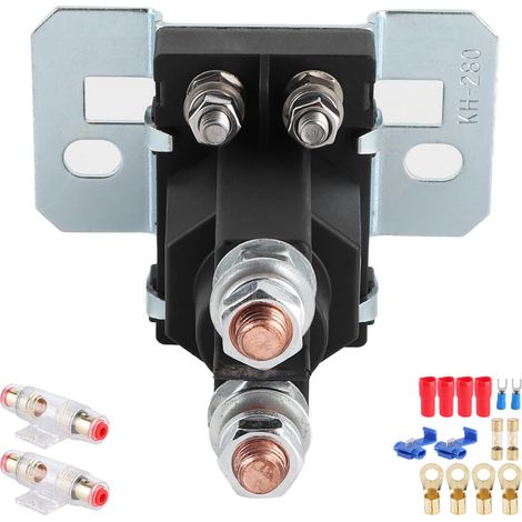 Relais DC 12V/500A avec Porte-fusibles 100A et Isolateur Double Batterie pour Voiture Camping-Car Yacht (1/5)