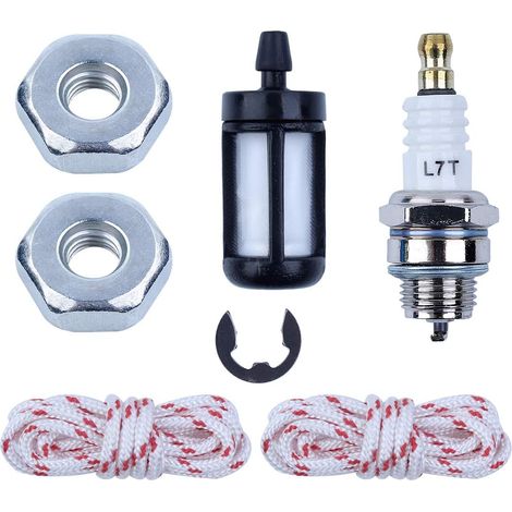 Filtre à carburant pour bougie d'allumage, corde de démarrage avec écrous de barre 2 pièces pour STIHL MS170 MS180 MS210 MS230 MS250 (1/5)