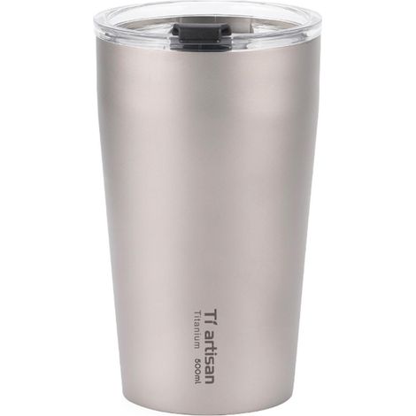 Outdoor-Titan-Teebecher, doppelwandig, Camping-Bierbecher, 500 ml Wasserbecher mit Trinkverschluss