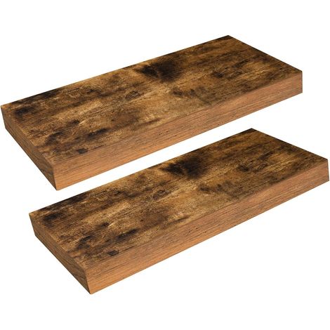 Hoobro – Étagères murales flottantes – Lot de 2 – Charge max 10 kg – Dimensions 40 x 20 x 3,8 cm – Supports cachés en fer – EBF40BJ01