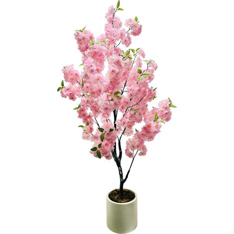 Ciliegio artificiale, design realistico in vaso, senza necessità di manutenzione, palo singolo da 150 cm. (1/2)