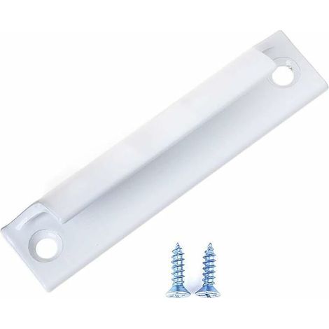 Poignée de porte Pousser-tirer Manchon de verrouillage Tire le bouton Portes et fenêtres du balcon Porte coupe-feu Installation simple Noir et blanc Alliage d'aluminium Les meubles (2pcs,blanc) (1/3)