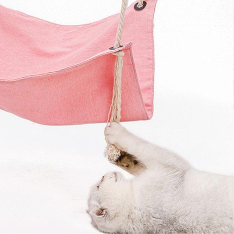 Hängematte für Katzen, weich, atmungsaktiv, mit Quasten, Dekoration für Kleintiere