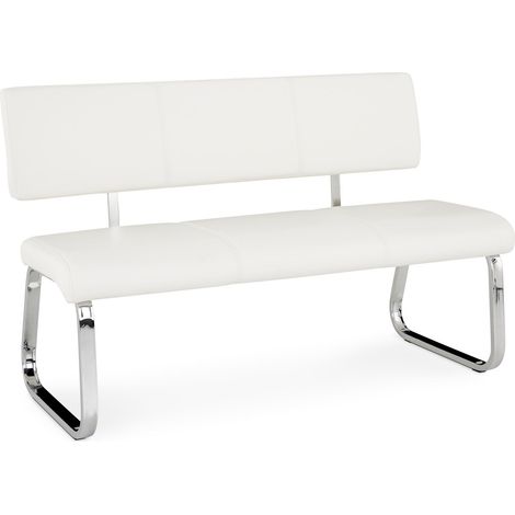 Banc VILAS Chromé/Blanc
