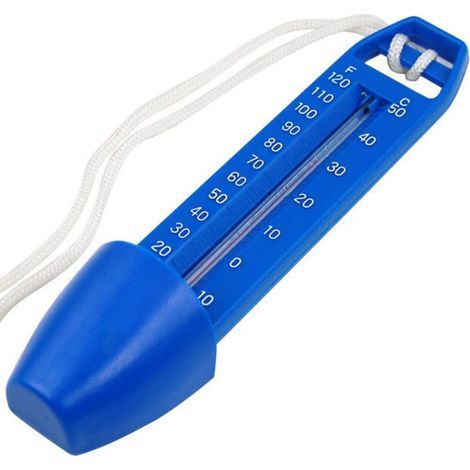 Floating pool thermometer with lanyard, shock-resistant, for measuring water temperature in pools, spas, hot tubs, and aquariums. - AquaForge (1/5)