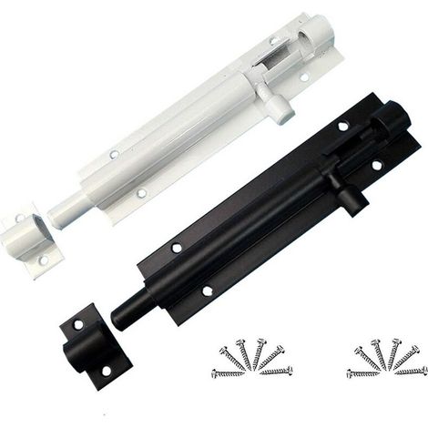 Coulissante Fermeture, 2 pièces de verrou de porte, serrure à pêne dormant en acier inoxydable, pour porte de jardin, salle de bains, hangar, toilettes (1/3)