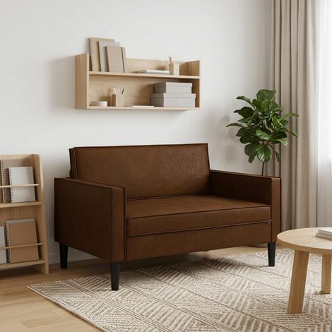 vidaXL Fauteuil XXL Marron Simili daim (1/5)