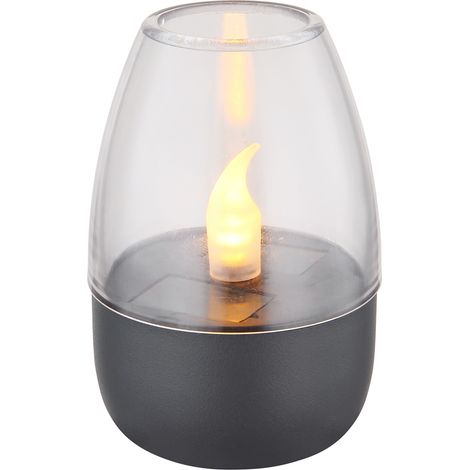 Kleines LED Deko Solar Windlicht mit Flammeneffekt, Höhe 9cm (1/5)