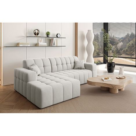 Ecksofa L-förmiges Nimes-Eckmöbel links/rechts Weiß Links (1/5)