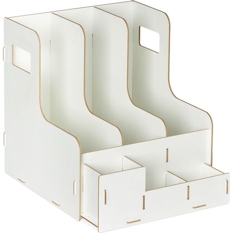 Portadocumenti organizzato versatile per ufficio 27 x 24 x 31,5 cm con scomparti pratici in MDF nero 130012114