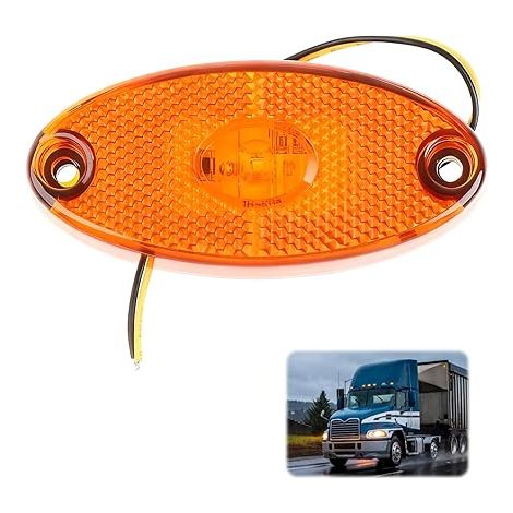 Feu de Position Latéral à LED 12V Jaune, Latérale Universel pour Camping-Cars, Camions et Remorques, Imperméable et Durable, Accessoire Sécurité Facile à Ins (1/5)