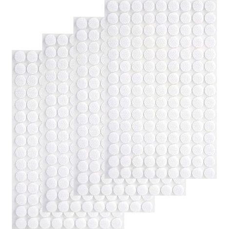 540 Pièces Scratch Autocollant Rond, 10mm Scratch Autocollant Double Face, Pastille Scracht Adhesif, Autocollantes Hook & Loop Pastille Adhesive pour Ménage, Bricolage Et l'artisanat(Blanc) (1/5)