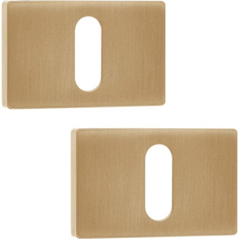 Placca chiave a rosetta rettangolare per maniglia porta interna, oro, Kuchinox (1/2)