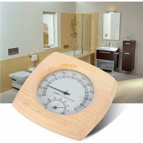 Thermomètre Hygromètre - Bois D'épicéa - Résistant Jusqu'à 120 °C - Pour Sauna Et Pièces Chaudes - 1 Pièce (1/4)