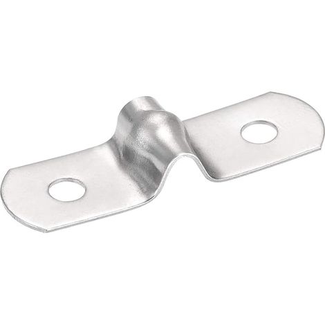 BEBUSINGOTO Abrazaderas de manguera de 5 mm, 45 unidades, abrazaderas rígidas de acero inoxidable 201 para malla de alambre, 2 agujeros, para fijar cercas (plateadas) (1/5)