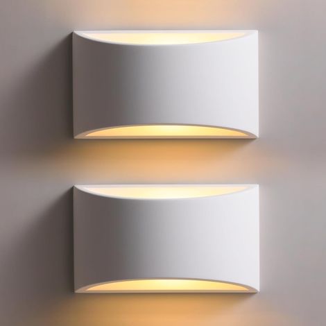 Lot de 2 appliques murales LED modernes 7W, blanc chaud 3000K, haut/bas – Intérieur (1/5)
